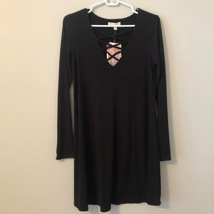 Long sleeve ribbed dress